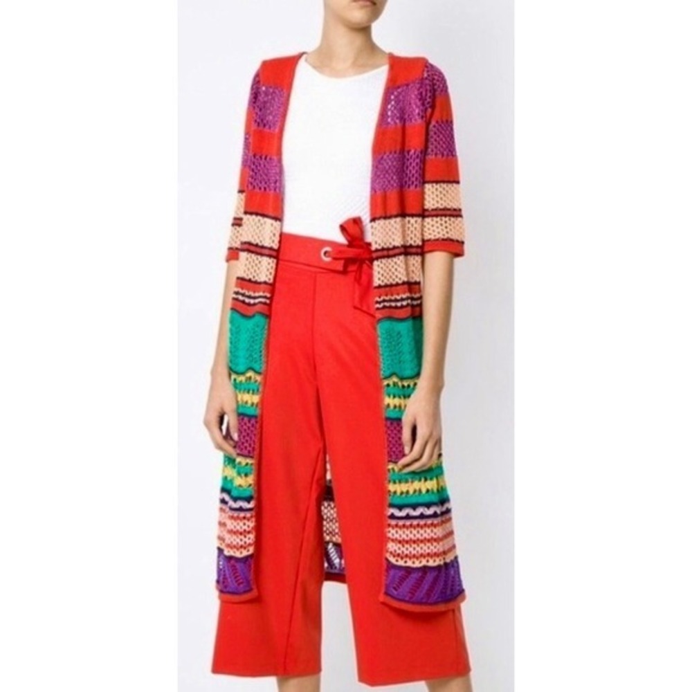 Anthropologie CECILIA PRADO Colorful Striped Knit Cardigan Kimono Duster Medium